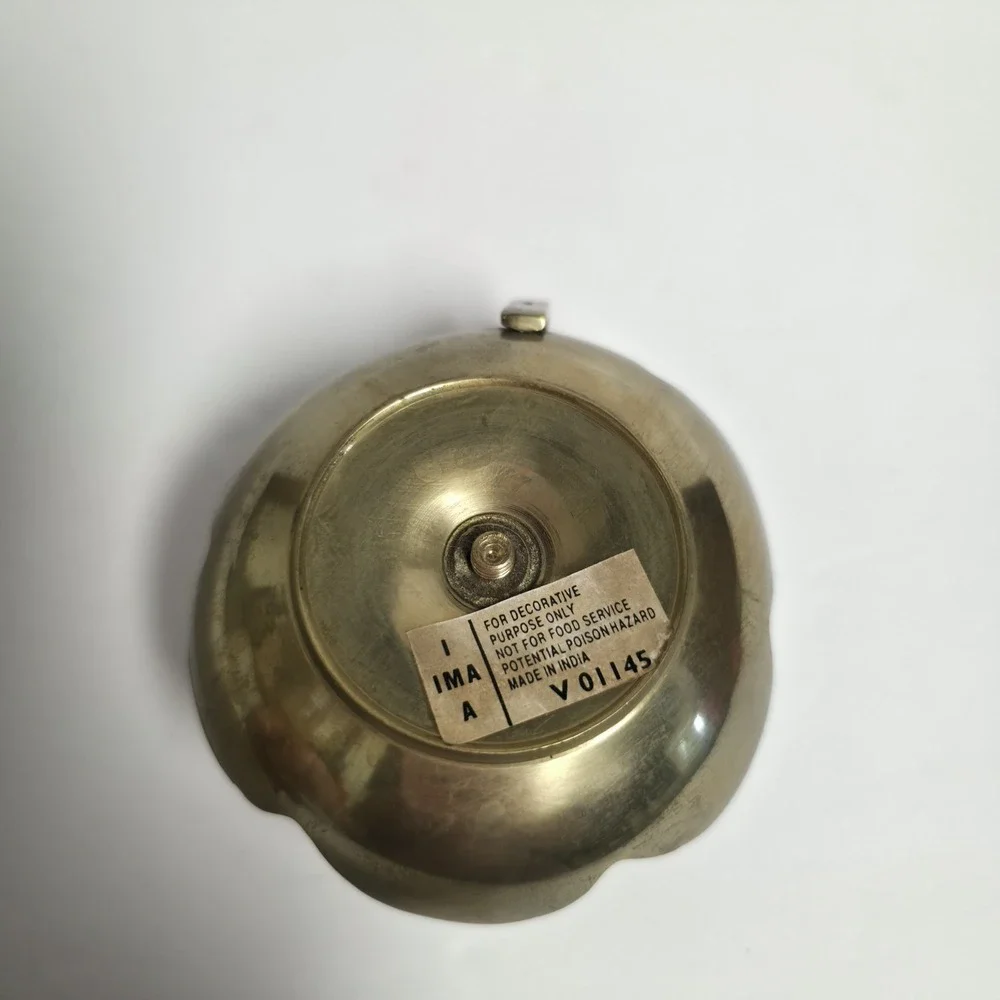 Vintage Brass Chamberstick Candle Holder Finger Loop Scalloped Petal Base
